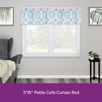 Wayfair Basics Petite Cafe Ball End Curtain Rod 28-48 or 48-84 Adjustable Length 716 Dia