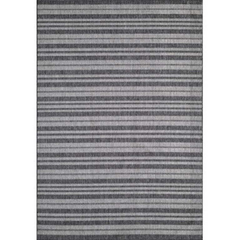 Brazoria Grey Striped IndoorOutdoor Area Rug