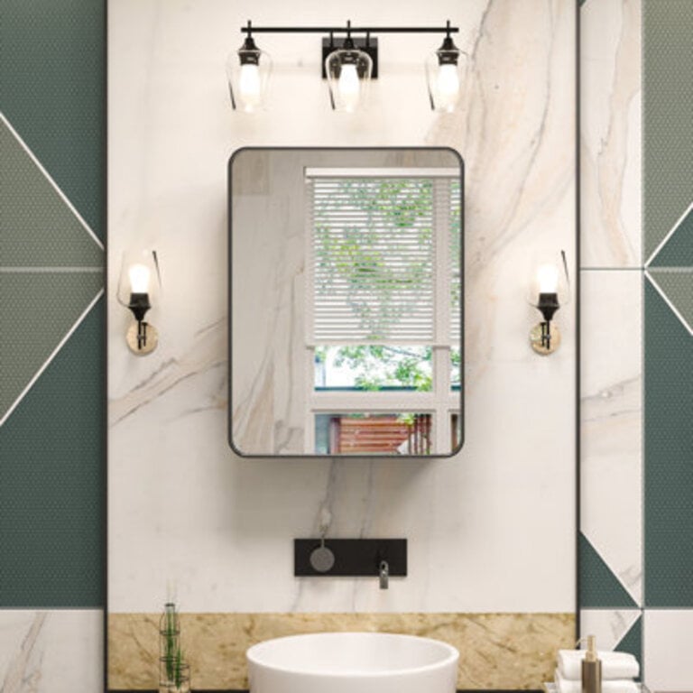 Gervon Rectangle Recessed Medicine Cabinet with Shelves