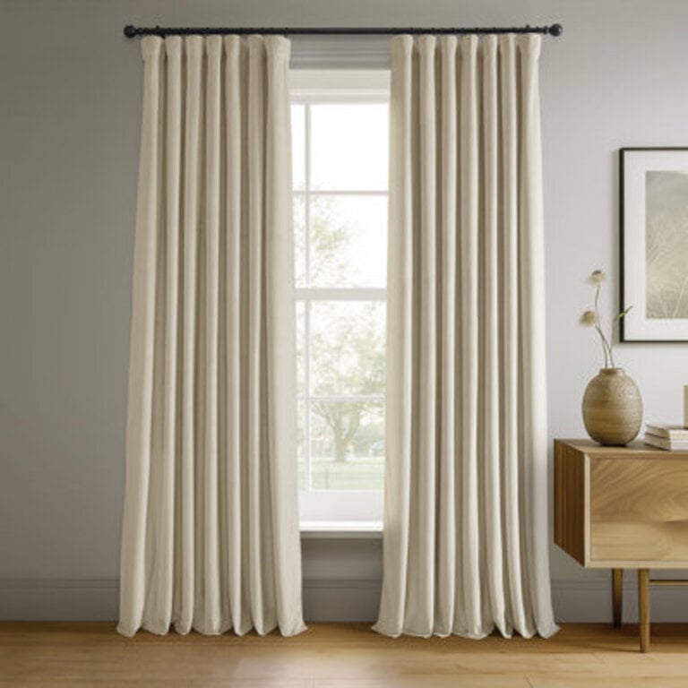 Olivia Signature Thermal Lined 100 Blackout Velvet Curtains for Bedroom  Living Room Curtains Single Panel drapes 1 Panel