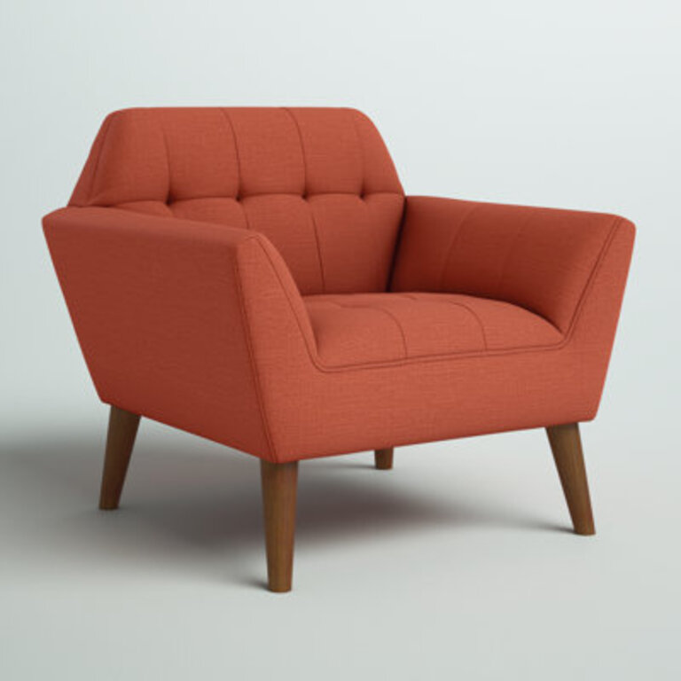 Merrylite 37 Wide Upholstered Armchair with Tufted Backrest