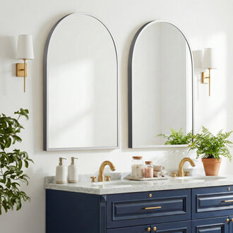 Vercher Metal Arched BathroomVanity Mirrors