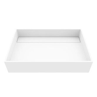 Montauk 23 L x 15 W x 5 H Matte White Handmade Rectangular Vessel Bathroom Sink