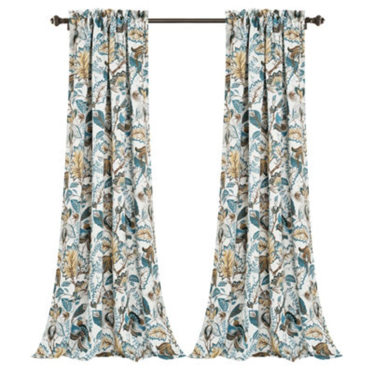 Jacobean Garden Polyester Room Darkening Curtain Pair