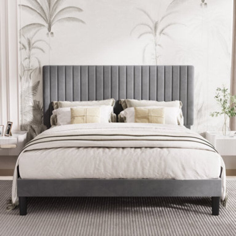 Dunphy Upholstered Platform Bed with Adjustable Headboard