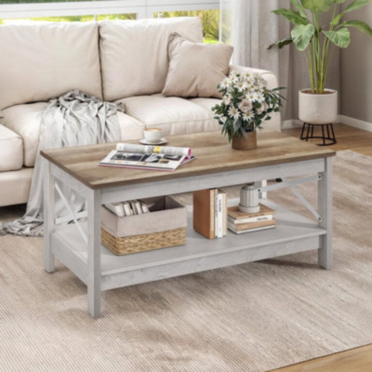 OKean 39 Rectangular Coffee Table with Storage For Living Room