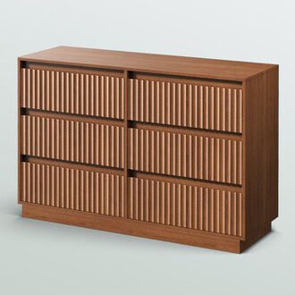Dejesus 6-Drawer Dresser 47W Double Dresser With Waveform Fluted Panel