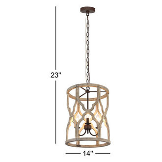 Gatlin 3 - Light Lantern Drum Farmhouse Dining Room Chandelier UL Certified