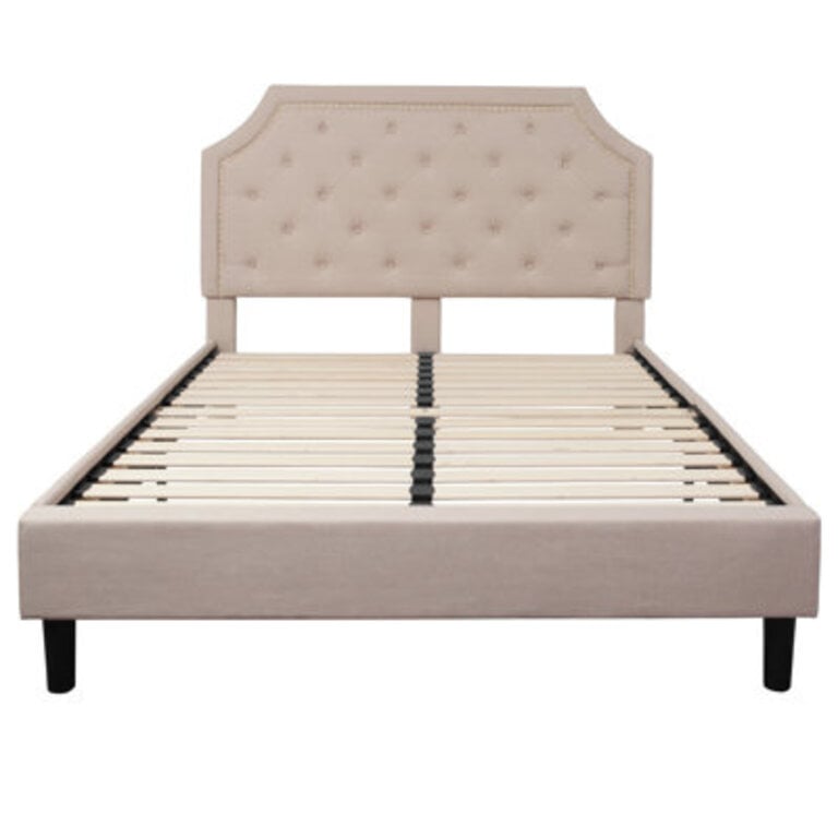 Aluino Arched Button Tufted Upholstered Platform Bed Frame - No Box Spring Required