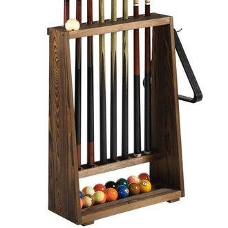 MyGift Wood Pool Cue Rack