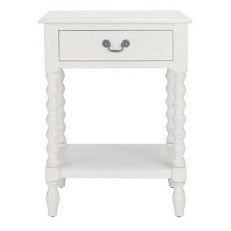 Solid Wood Top End Table with Storage