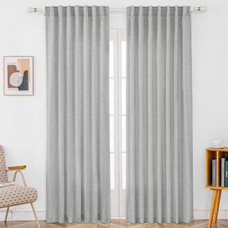Set of 2 Toyoko Linen Blended Back Tab Curtains