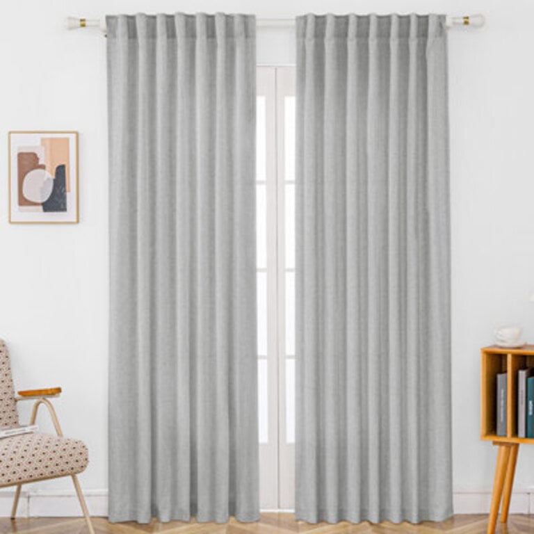 Set of 2 Toyoko Linen Blended Back Tab Curtains