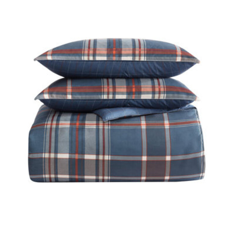 Eddie Bauer Shasta Lake Reversible Navy Duvet Cover Set