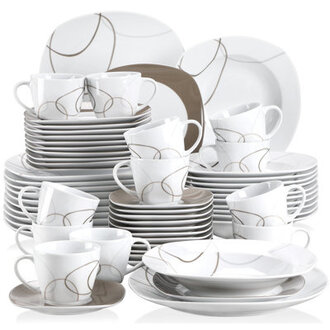 Piece Porcelain China Dinnerware Set - Service for 12