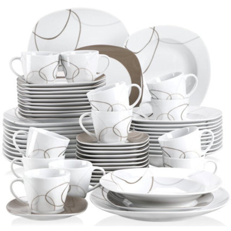 Piece Porcelain China Dinnerware Set - Service for 12