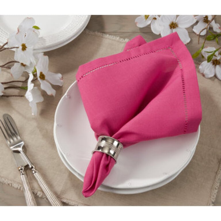 Set of 12 Rowles Hemstitched Border Dinner Napkin