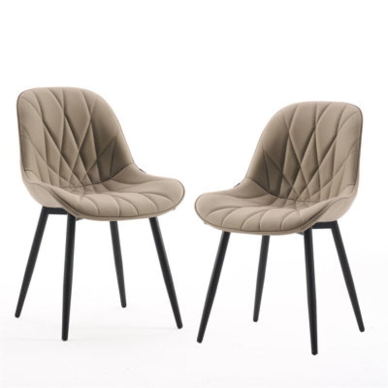 Chardee Upholstered Dining Chairs Faux Leather Waterproof Side Chair with Metal Frame