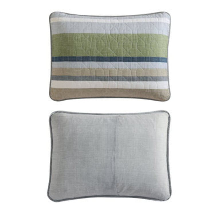 Eddie Bauer Salmon Ladder Stripe Cotton Reversible Quilt Set