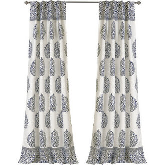 Teardrop Leaf Room Darkening Curtain Pair