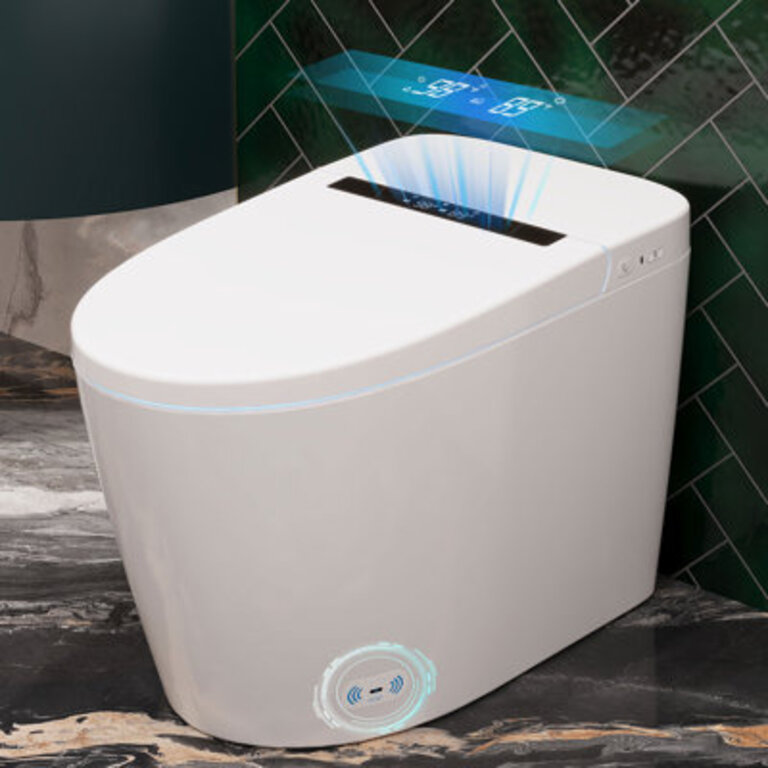 Smart Toilet Elongated Modern Bidet Toilet with AutoBlackout Flush Heated Seat Warm Wash Dryer