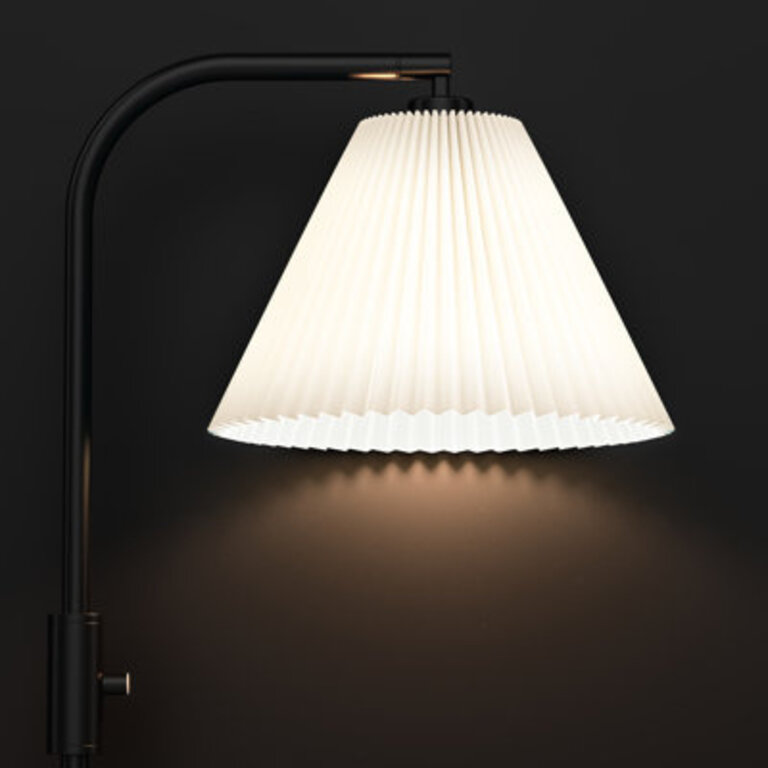 Pepin Arched Floor Lamp With Remote Control 1000 Lumens LED Edison Bulb Included and Pleated Fabric Shade