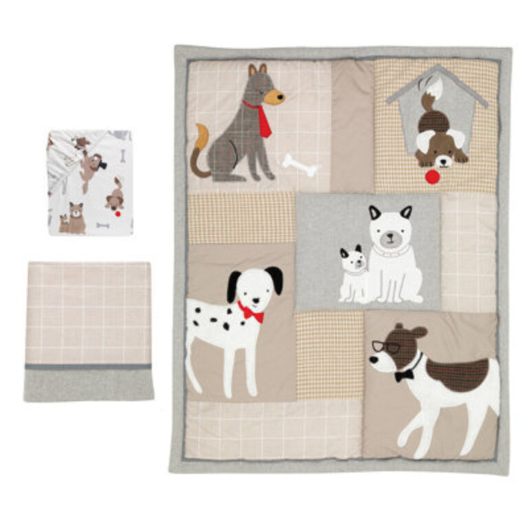 Bow Wow 3 - Piece Crib Bedding Set