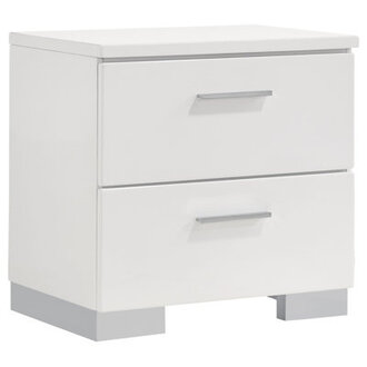 Clapp 2-drawer Nightstand White High Gloss