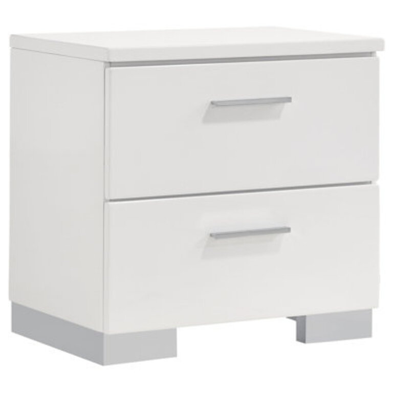 Clapp 2-drawer Nightstand White High Gloss