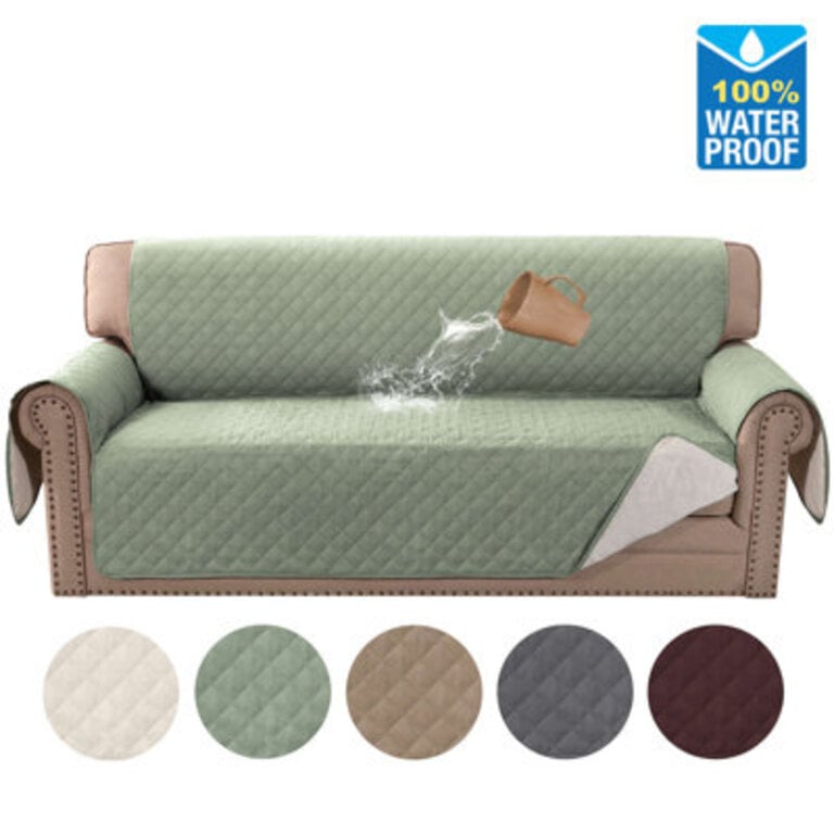 100 Waterproof Microfiber Fabric Sofa Slipcover Chair Cover Furniture Protector Cover with Elastic Straps for Pets Non Slip Loveseat Slipcover Machine Washable