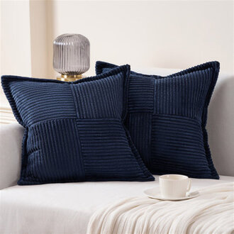 Corduroy Striped Square Throw Pillow Cover