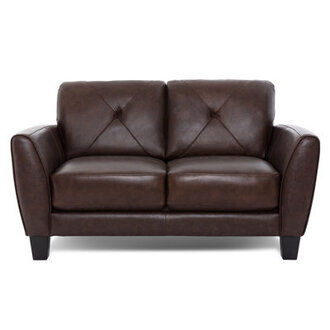Wayna Classic Luxury Upholstered Top Genuine Leather Sofa with Solid Wood Frame