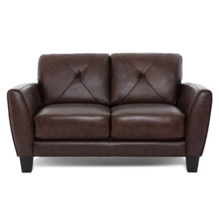 Wayna Classic Luxury Upholstered Top Genuine Leather Sofa with Solid Wood Frame