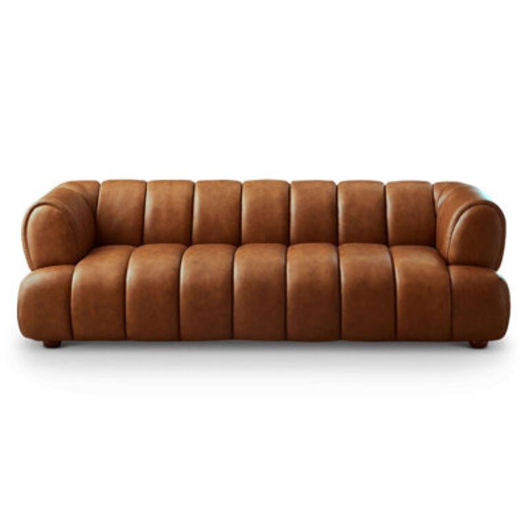 Bryani 902 Genuine Leather Round Arm Sofa