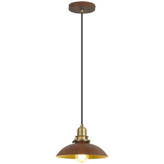 1-Light Wood Grain Farmhouse Vintage Hangning Pendant Light