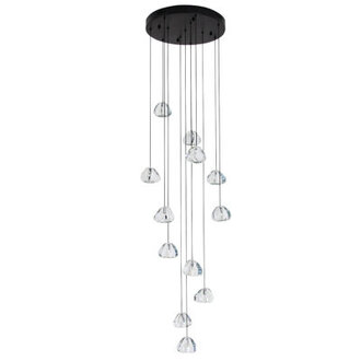 Bigham 12 - Light Cluster Chandelier LED Long High Ceiling Pendant for Stairs