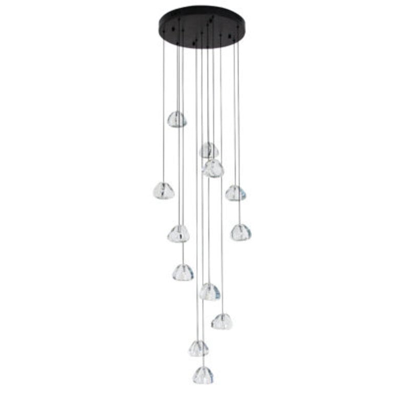 Bigham 12 - Light Cluster Chandelier LED Long High Ceiling Pendant for Stairs