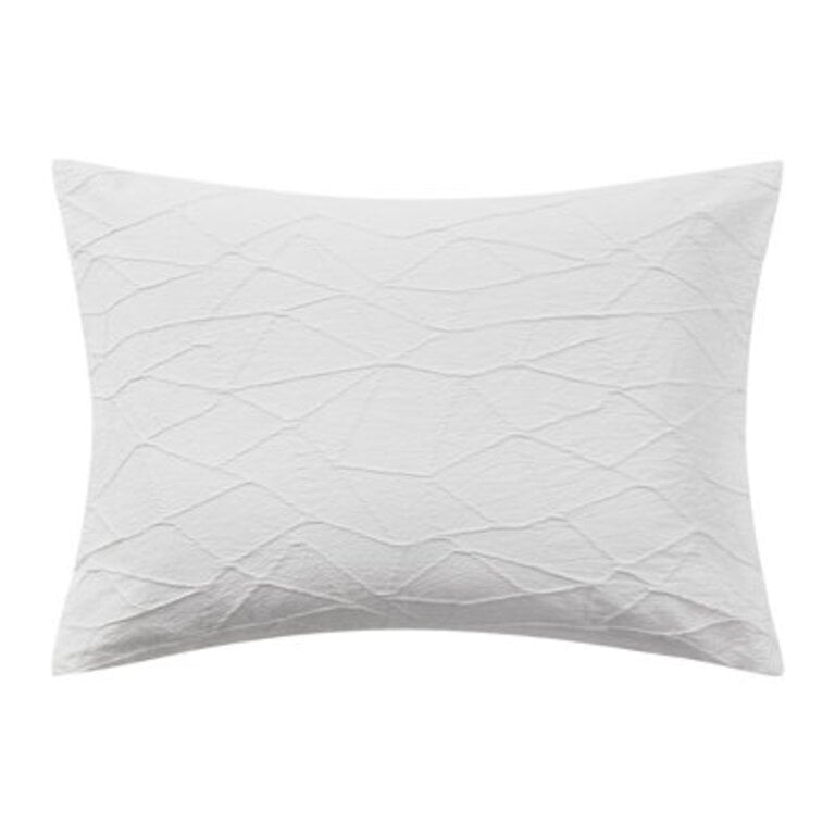 Vera Wang Abstract Crinkle White Duvet Cover Set