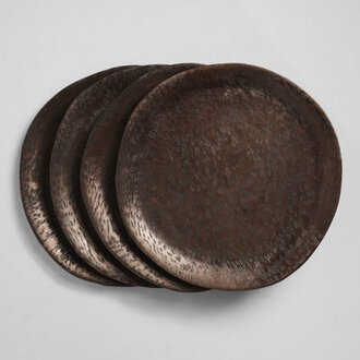 Set of 4 Zadia Brushed Metal Charger Plates