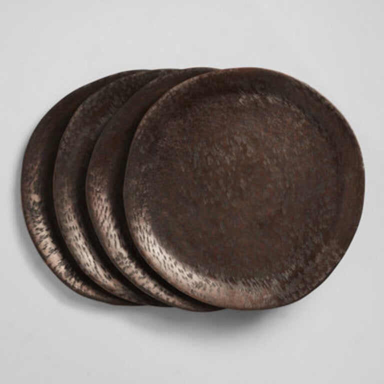 Set of 4 Zadia Brushed Metal Charger Plates