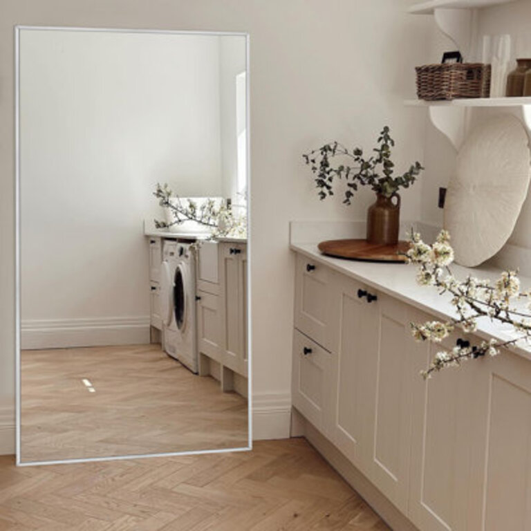 Vertell Oversize Rectangle Full Length Metal Mirror for GYM Bedroom with Stand