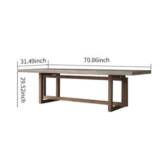 American Solid Wood Retro Micro-Cement Designer Table Home Dining Room Furniture
