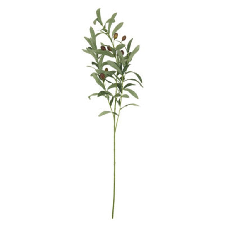 Leclair 29 Artificial Olive Branches Set of 4 - Realistic Faux Greenery Stems for Vase Arrangements