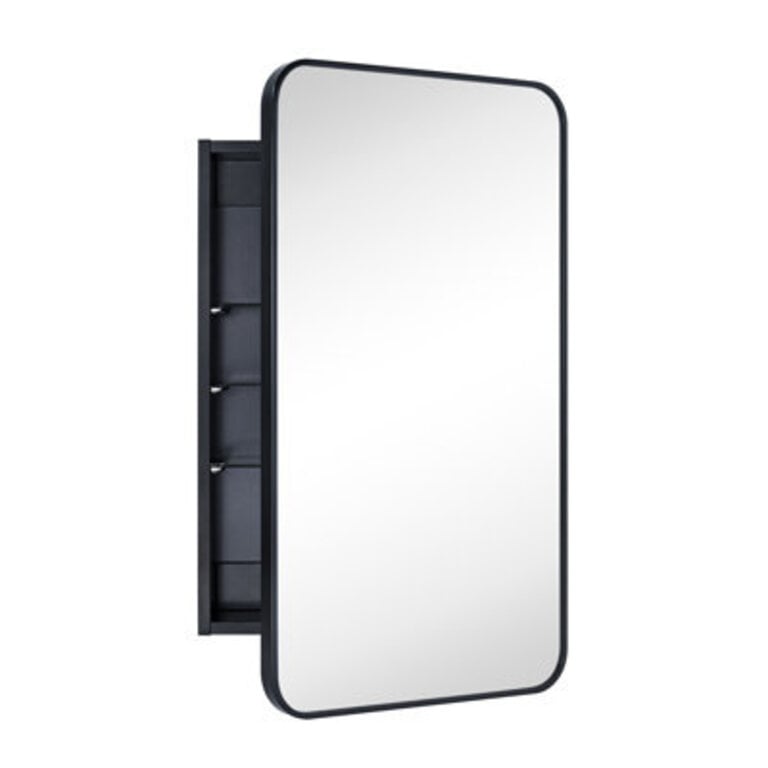 Garnes Recessed or Surface Mount Framed Medicine Cabinet with Adjustable Shelves