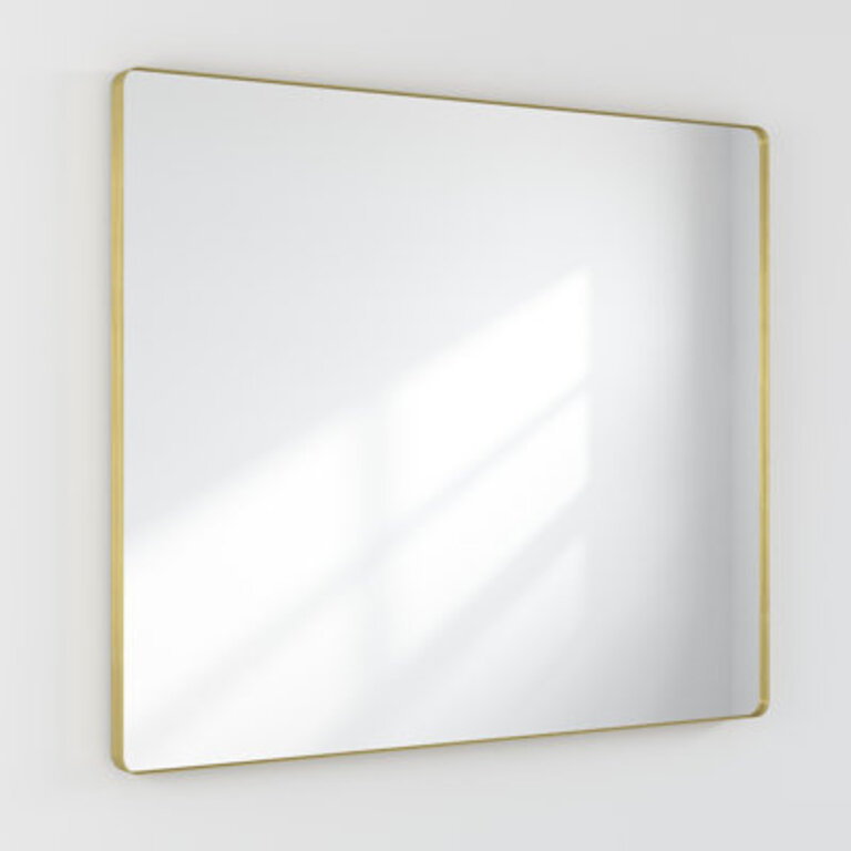 Lesamuel Filleted Corner Wall Mounted Bathroom and Vanity Mirror With Aluminum Frame