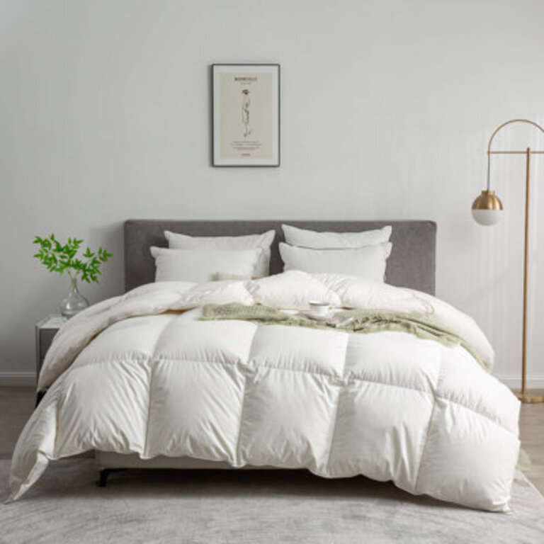 All Season Feather Down Comforter Cotton Blend Cover Duvet Insert