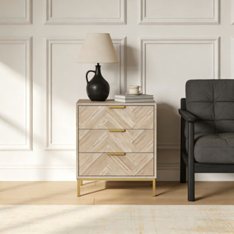 Nocon 3 - Drawer Nightstands with Storage Accent End Table Bedside Table