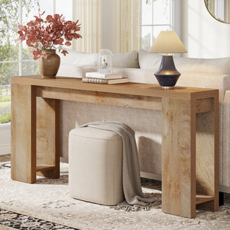 Dyron Extra Long Farmhouse Console Table For Entryway