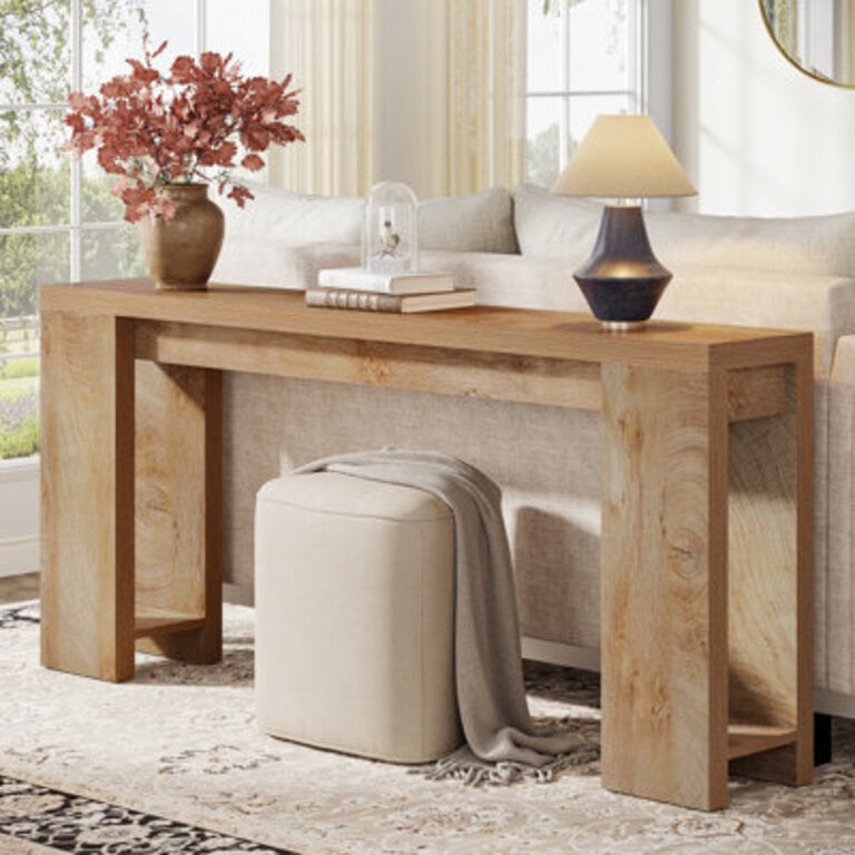 Dyron Extra Long Farmhouse Console Table For Entryway