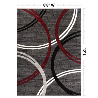 Weekes Performance Area Rug in GrayRedBlack